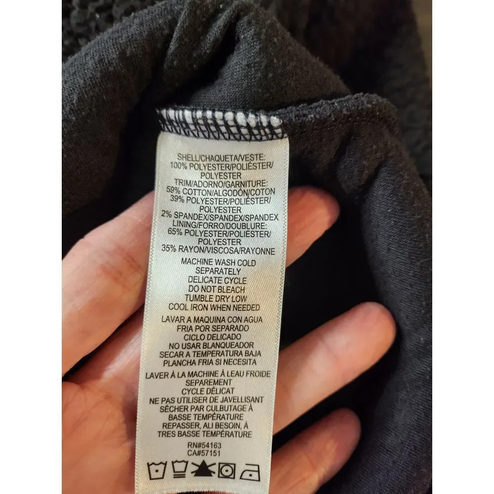 Calvin Klein Womans Med Performance Wick Sherpa Crew Sweatshirt Black‎